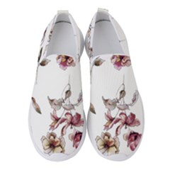 Purple Flowers Bring Cold Showers Women s Slip On Sneakers