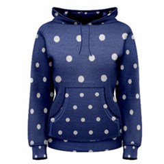 Navy Polka Dot Women s Pullover Hoodie by WensdaiAmbrose