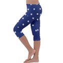 Navy Polka Dot Kids  Lightweight Velour Capri Leggings  View2