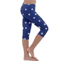 Navy Polka Dot Kids  Lightweight Velour Capri Leggings  View3