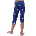 Navy Polka Dot Kids  Lightweight Velour Capri Leggings  View4