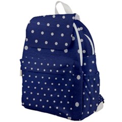 Navy Polka Dot Top Flap Backpack by WensdaiAmbrose