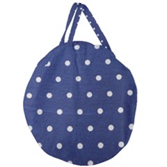 Navy Polka Dot Giant Round Zipper Tote by WensdaiAmbrose