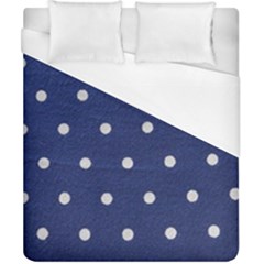 Navy Polka Dot Duvet Cover (california King Size) by WensdaiAmbrose