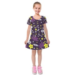 Buttercups & Violets Kids  Short Sleeve Velvet Dress by WensdaiAmbrose