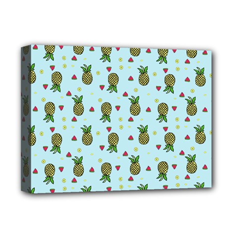 Pineapple Watermelon Fruit Lime Deluxe Canvas 16  X 12  (stretched)  by Mariart