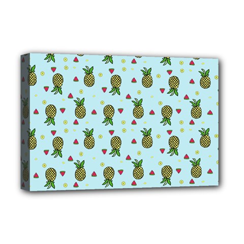 Pineapple Watermelon Fruit Lime Deluxe Canvas 18  X 12  (stretched) by Mariart