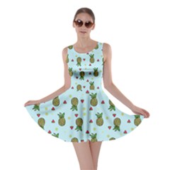 Pineapple Watermelon Fruit Lime Skater Dress by Mariart