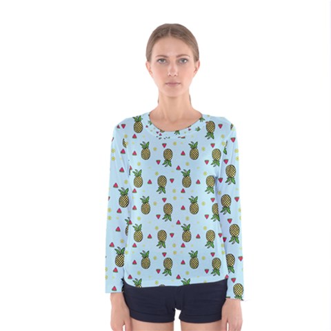 Pineapple Watermelon Fruit Lime Women s Long Sleeve Tee by Mariart