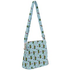 Pineapple Watermelon Fruit Lime Zipper Messenger Bag