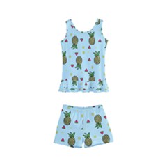 Pineapple Watermelon Fruit Lime Kids  Boyleg Swimsuit