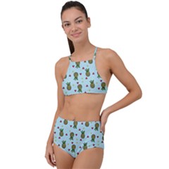 Pineapple Watermelon Fruit Lime High Waist Tankini Set