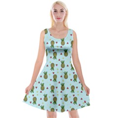 Pineapple Watermelon Fruit Lime Reversible Velvet Sleeveless Dress by Mariart