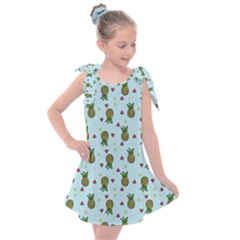 Pineapple Watermelon Fruit Lime Kids  Tie Up Tunic Dress by Mariart