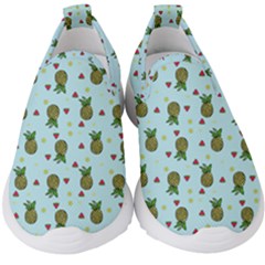 Pineapple Watermelon Fruit Lime Kids  Slip On Sneakers by Mariart