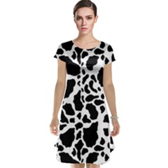 Black On White Cow Skin Cap Sleeve Nightdress by LoolyElzayat