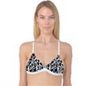 Black On White Cow Skin Reversible Tri Bikini Top View1