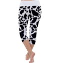 Black On White Cow Skin Capri Yoga Leggings View4