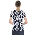 Black On White Cow Skin Short Sleeve Front Detail Top View2