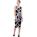 Black On White Cow Skin Sleeveless Pencil Dress View3