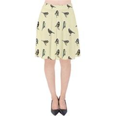 Bird Is The Word Velvet High Waist Skirt