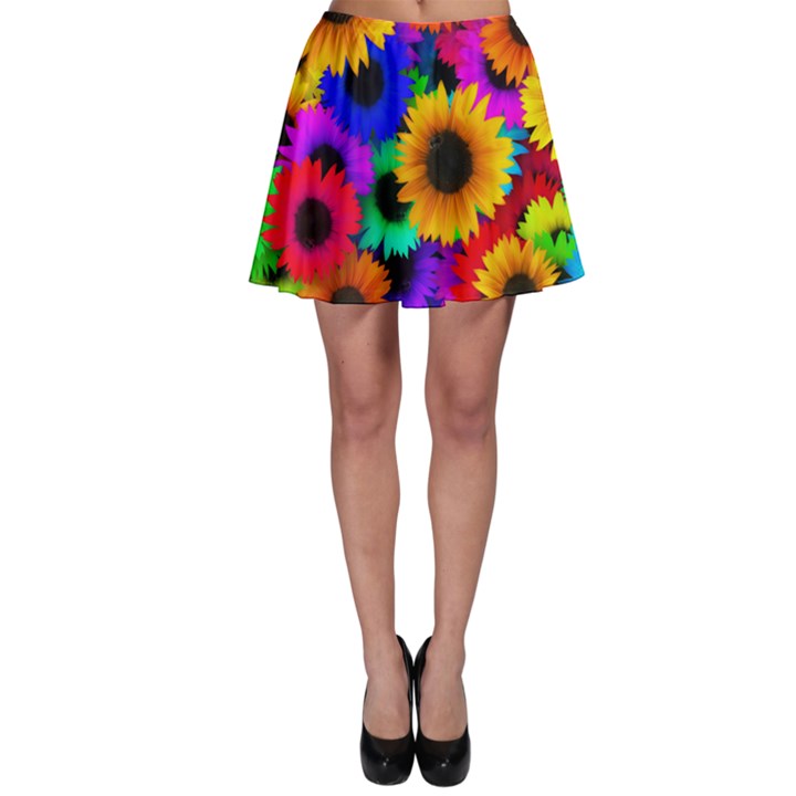 Sunflower Colorful Skater Skirt