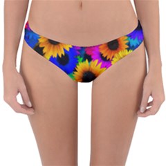 Sunflower Colorful Reversible Hipster Bikini Bottoms by Mariart