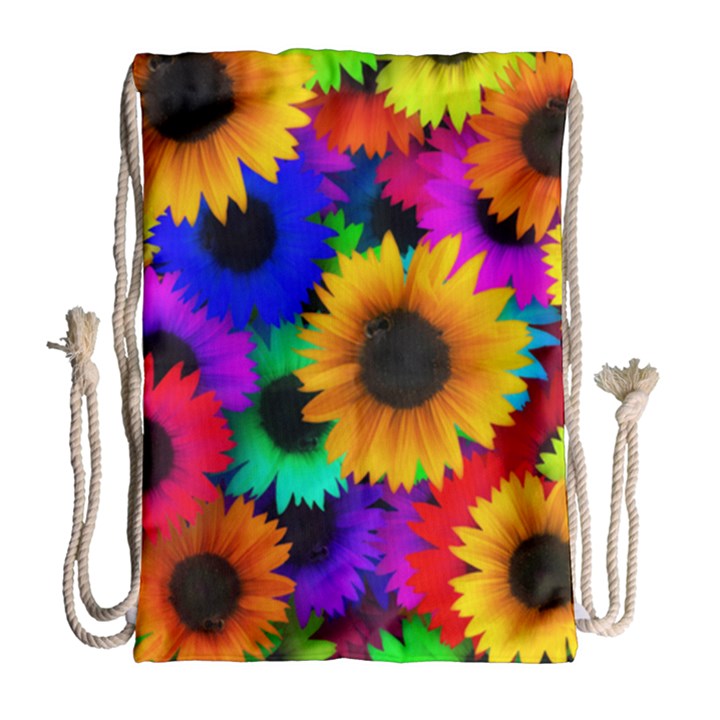 Sunflower Colorful Drawstring Bag (Large)