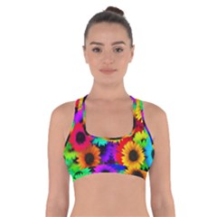 Sunflower Colorful Cross Back Sports Bra