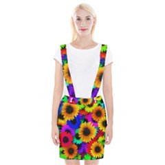 Sunflower Colorful Braces Suspender Skirt by Mariart