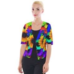 Sunflower Colorful Cropped Button Cardigan by Mariart