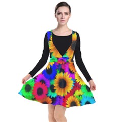 Sunflower Colorful Plunge Pinafore Dress by Mariart