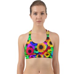 Sunflower Colorful Back Web Sports Bra