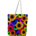 Sunflower Colorful Full Print Rope Handle Tote (Large) View1