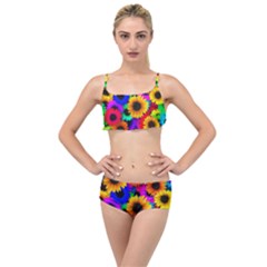 Sunflower Colorful Layered Top Bikini Set by Mariart