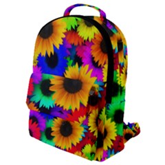 Sunflower Colorful Flap Pocket Backpack (small) by Mariart