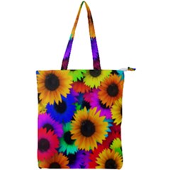 Sunflower Colorful Double Zip Up Tote Bag by Mariart