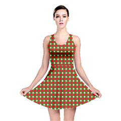 Lumberjack Plaid Buffalo Plaid Green Red Reversible Skater Dress by Mariart