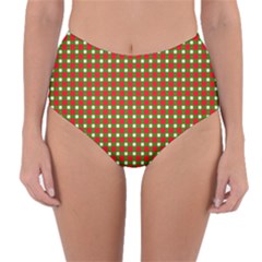 Lumberjack Plaid Buffalo Plaid Green Red Reversible High-waist Bikini Bottoms