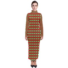 Lumberjack Plaid Buffalo Plaid Green Red Turtleneck Maxi Dress