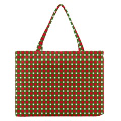 Lumberjack Plaid Buffalo Plaid Green Red Zipper Medium Tote Bag by Mariart