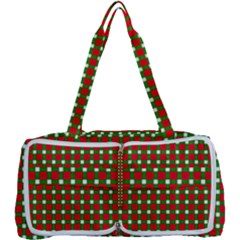 Lumberjack Plaid Buffalo Plaid Green Red Multi Function Bag by Mariart