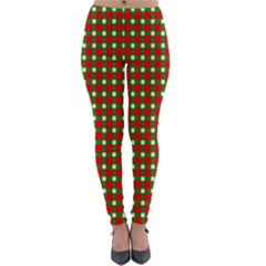 Lumberjack Plaid Buffalo Plaid Green Red Lightweight Velour Leggings