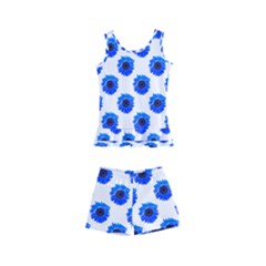 Sunflower Digital Paper Blue Kids  Boyleg Swimsuit