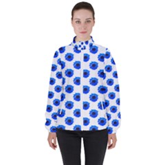 Sunflower Digital Paper Blue High Neck Windbreaker (women)