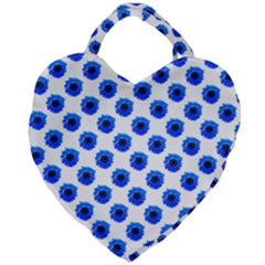 Sunflower Digital Paper Blue Giant Heart Shaped Tote