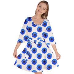 Sunflower Digital Paper Blue Velour Kimono Dress