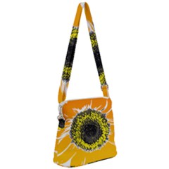 Sunflower Flower Yellow Orange Zipper Messenger Bag