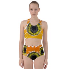 Sunflower Flower Yellow Orange Racer Back Bikini Set by Mariart