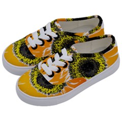 Sunflower Flower Yellow Orange Kids  Classic Low Top Sneakers